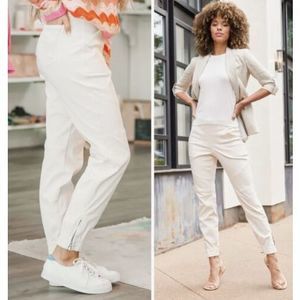 Spanx Stretch Twill Cargo Jogger Pants Womens Plus Size 1x Parchment Cream